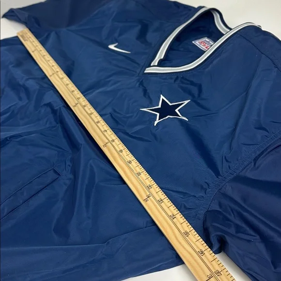 Nike Dallas Cowboys NFL 90s Reversible Navy and White V-Neck Windbreaker- Size L - Picture 9 of 9
